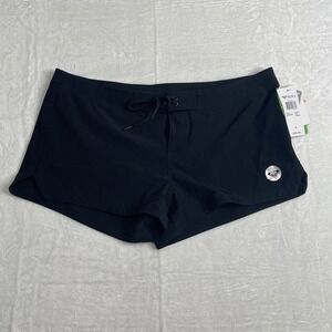 NWT Roxy Board Swim Shorts Women's Size XL Black Swimwear Quick Dry Drawstring